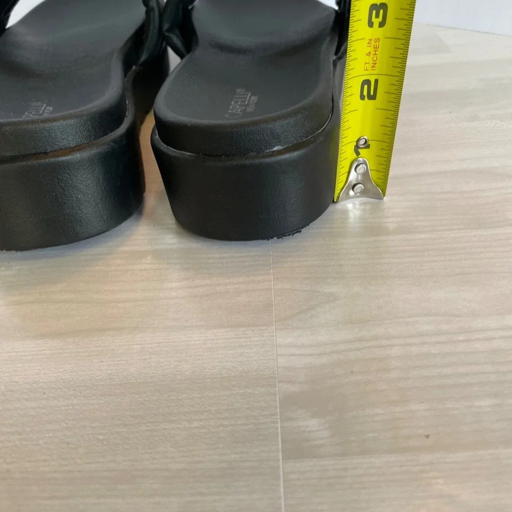 NWOT Capelli New York‎ Black Platform Flatform Slides US 8
